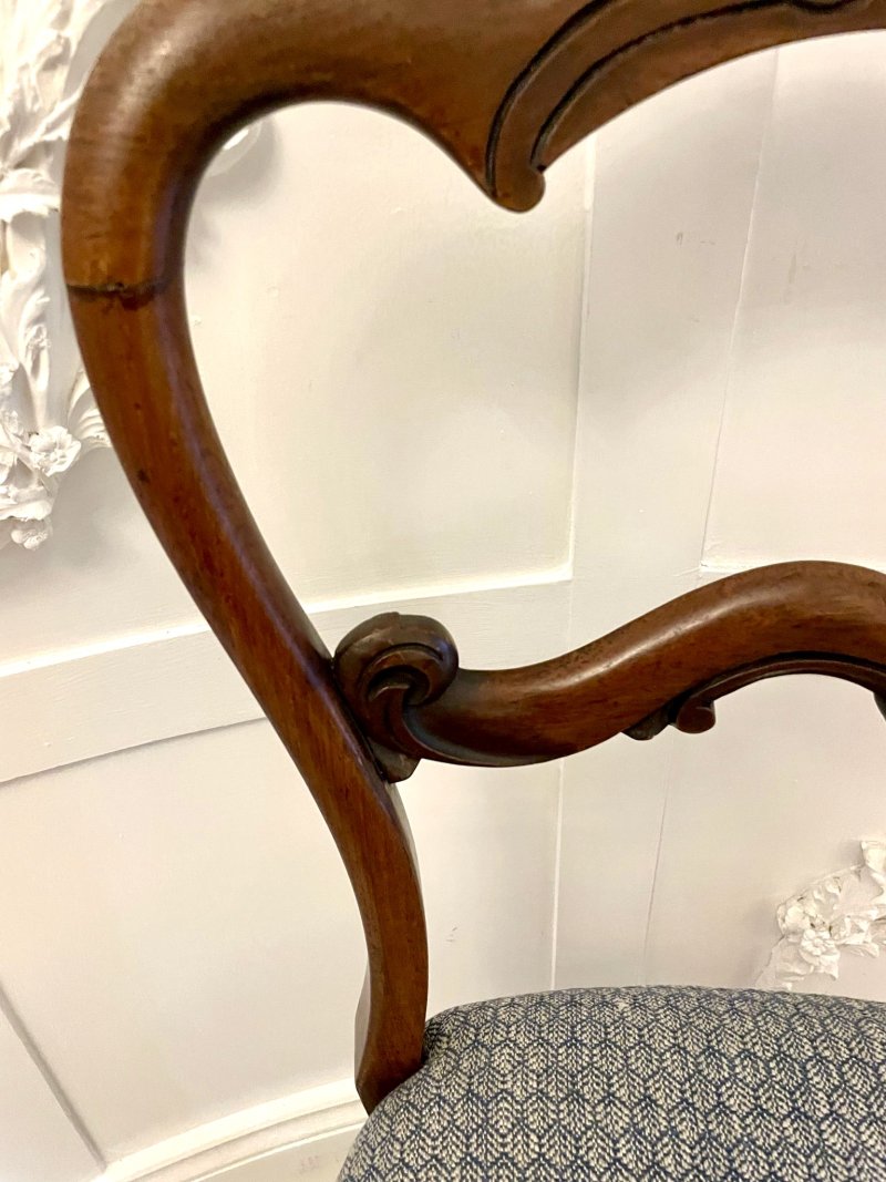 Set of 4 Antique Victorian Quality Rosewood Dining Chairs - Image 5